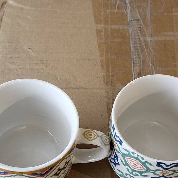 Pier 1 imports stoneware stackable coffee mugs qty of 2 GUC SEE PICS "BIN F" - Picture 6 of 10